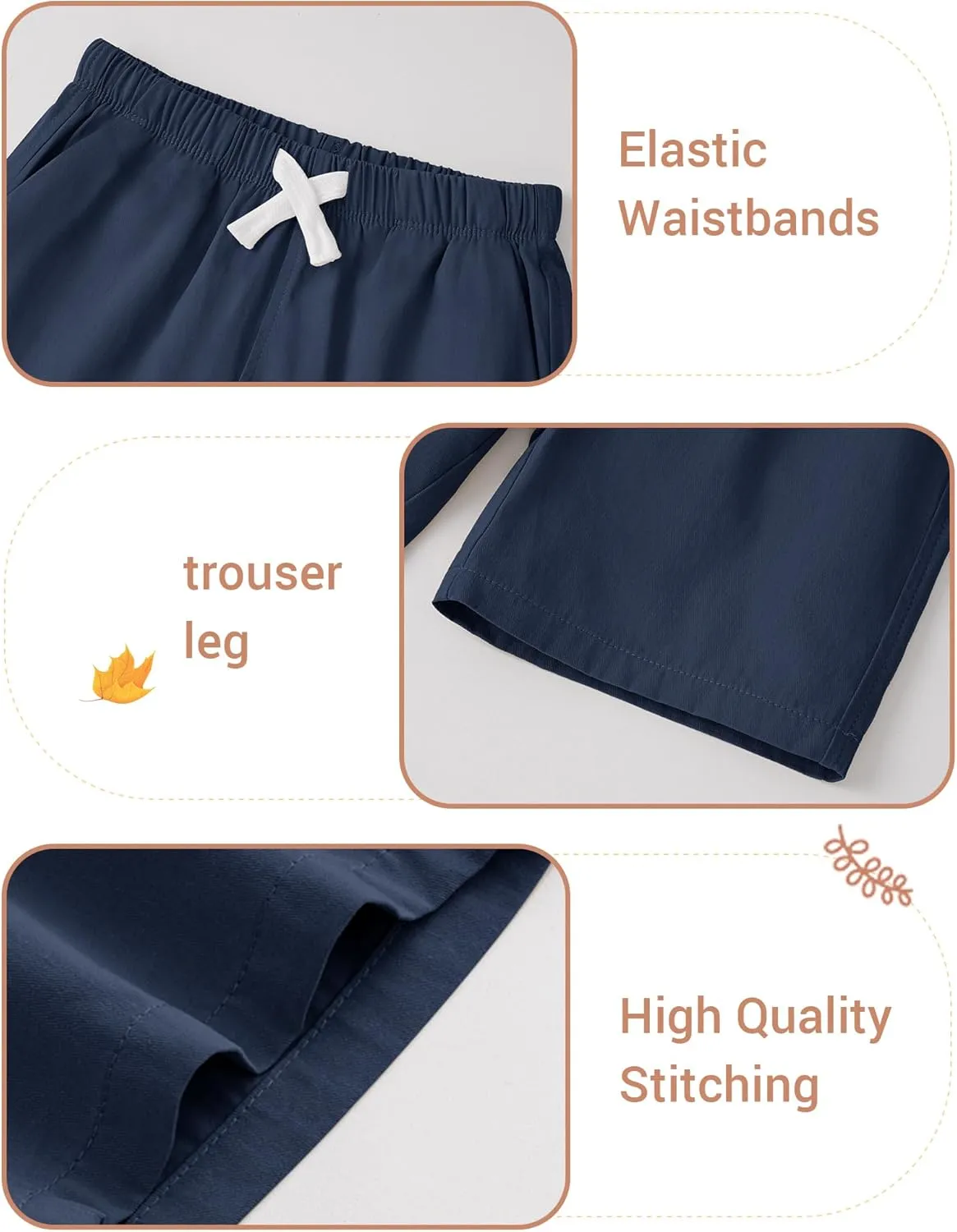 3 Pack Toddler Boys Shorts Baby Boy Summer Uniform Clothes Pull On Jogger Short Size 18M-5T