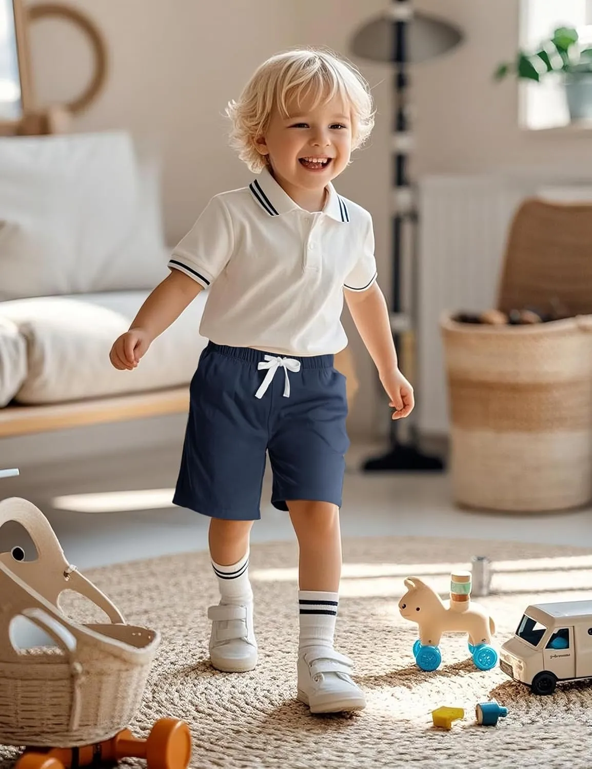 3 Pack Toddler Boys Shorts Baby Boy Summer Uniform Clothes Pull On Jogger Short Size 18M-5T