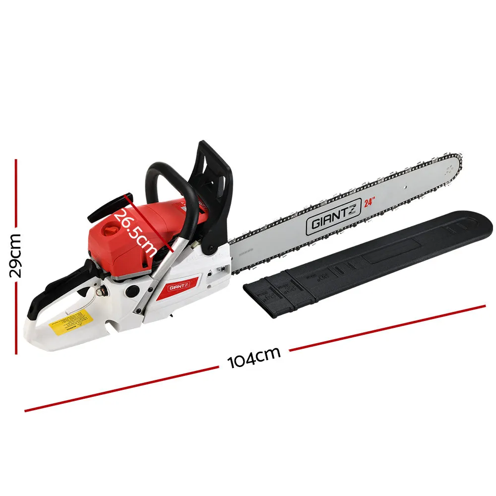72CC 24" E-Start Petrol Chainsaw w/ Anti-Vibration - Giantz