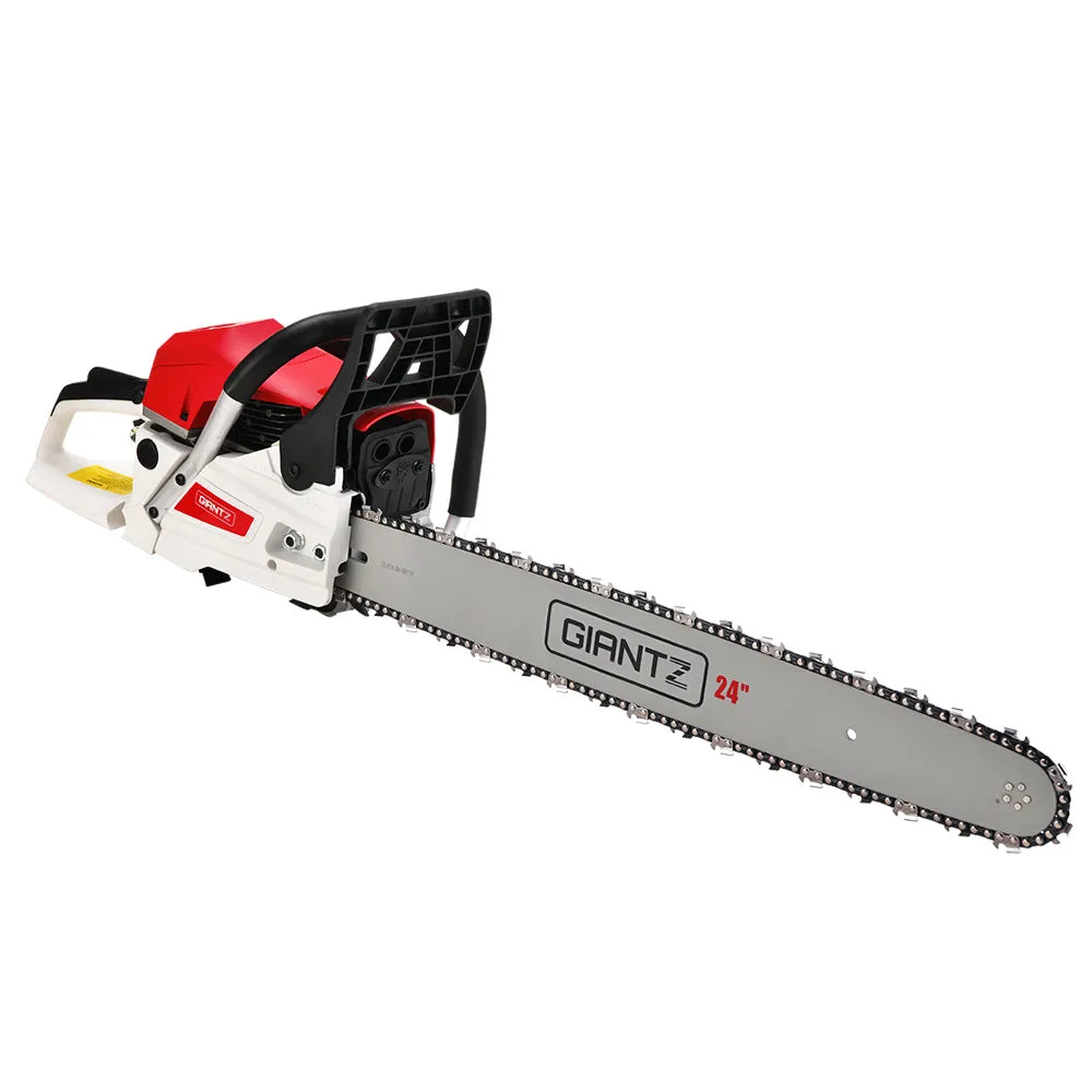 72CC 24" E-Start Petrol Chainsaw w/ Anti-Vibration - Giantz