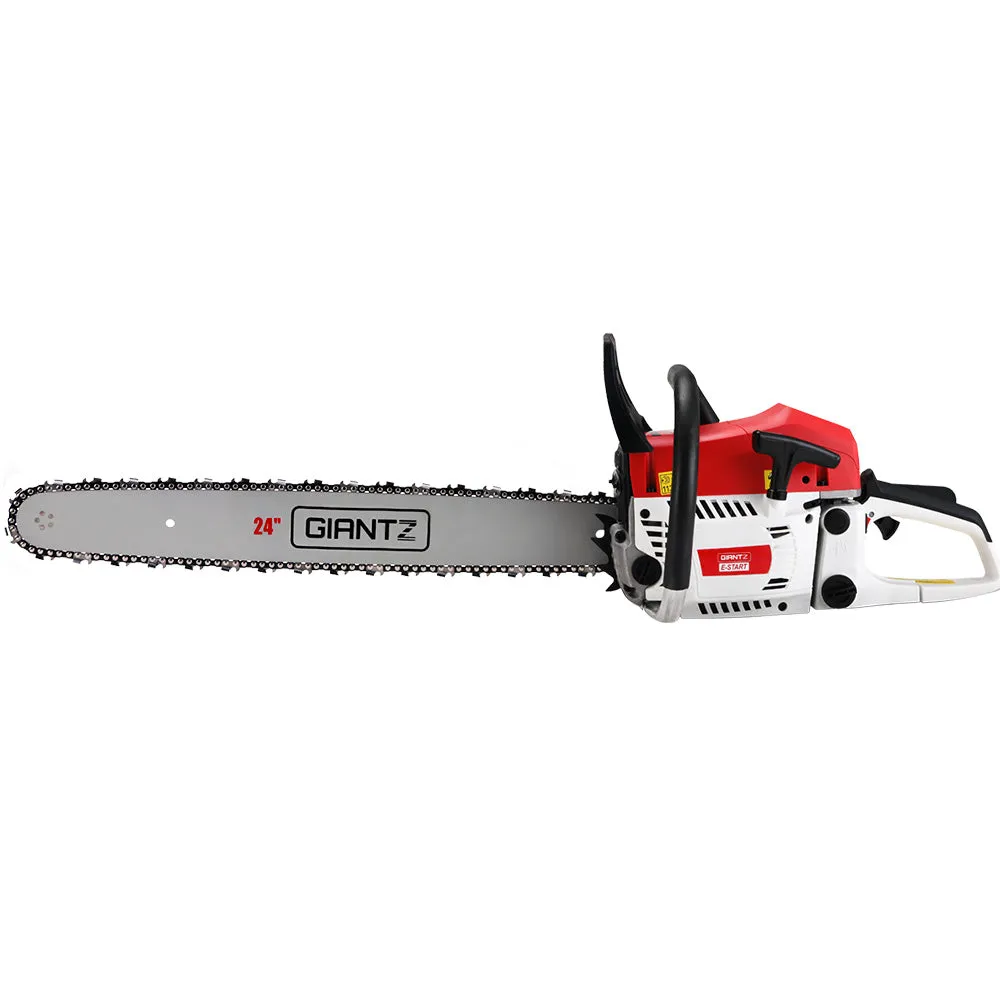 72CC 24" E-Start Petrol Chainsaw w/ Anti-Vibration - Giantz