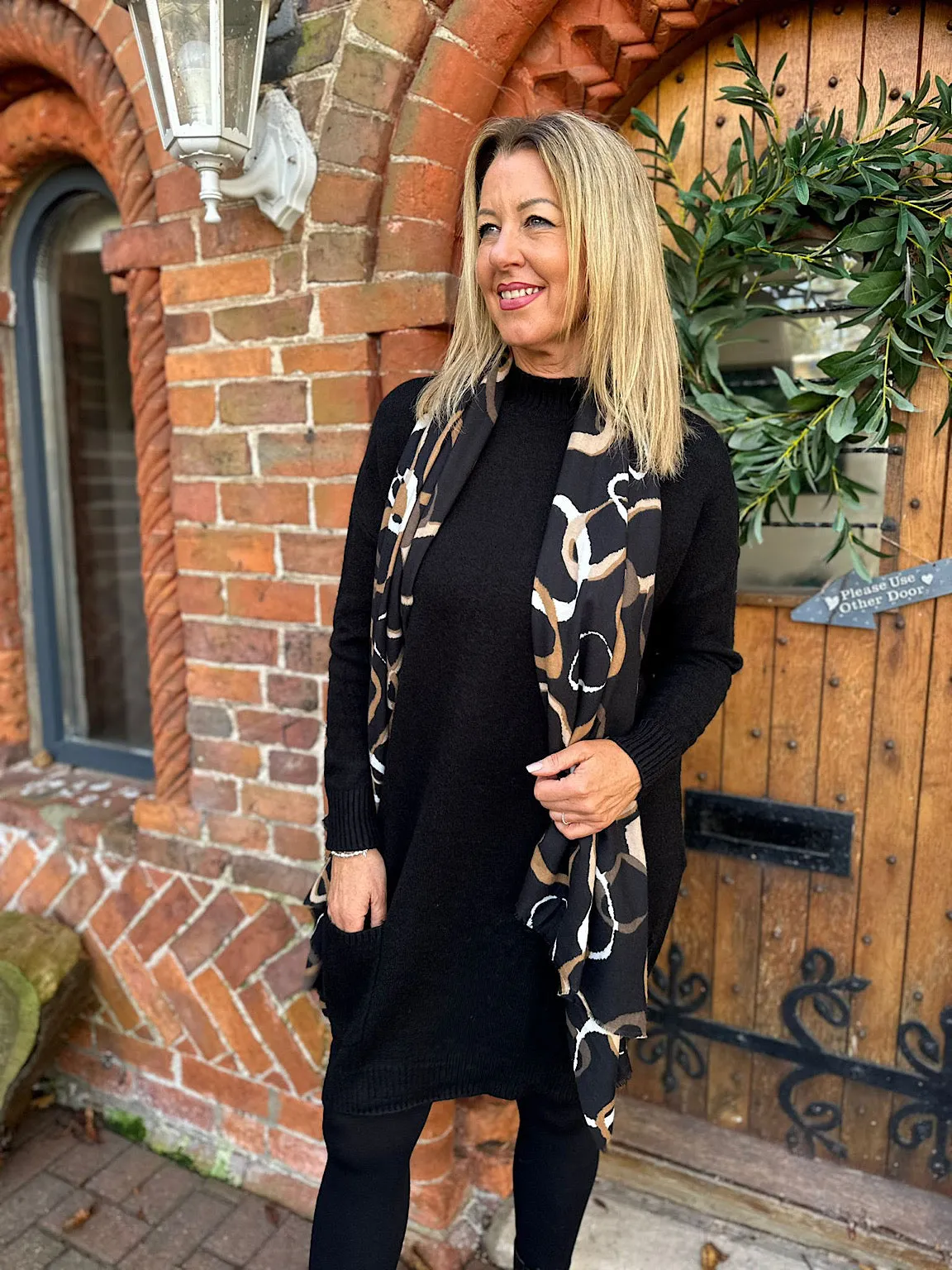 Black Pocket Jumper Dress Olivia