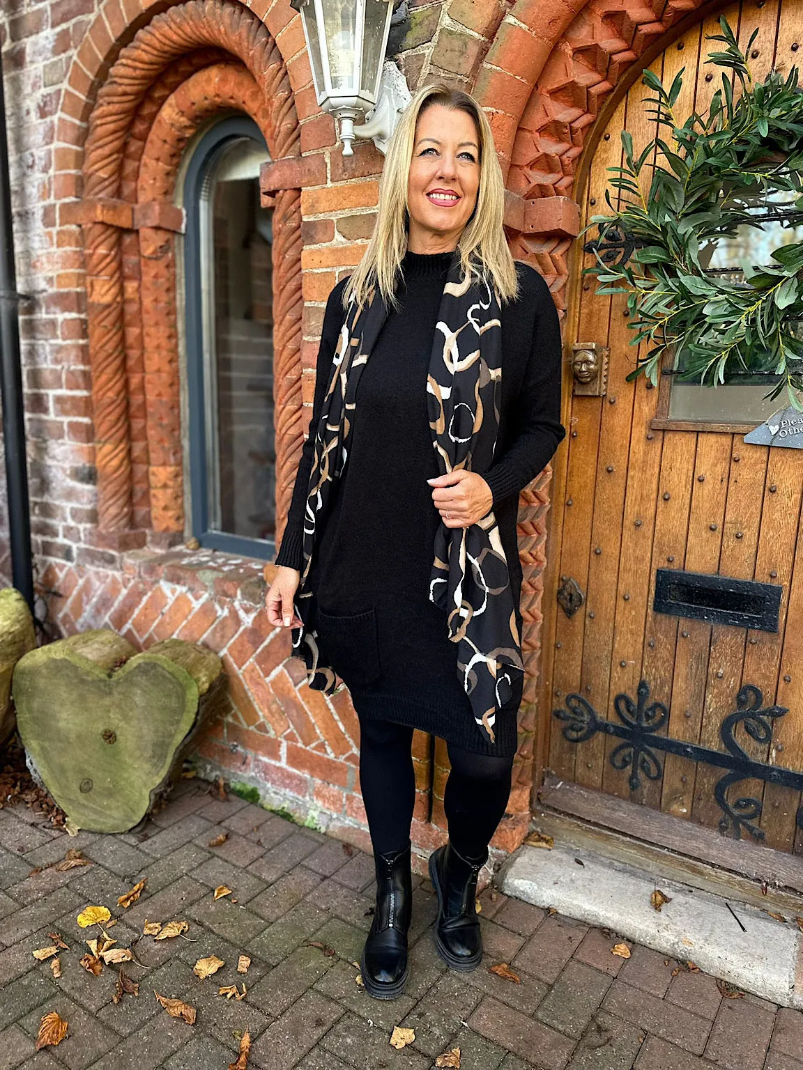 Black Pocket Jumper Dress Olivia