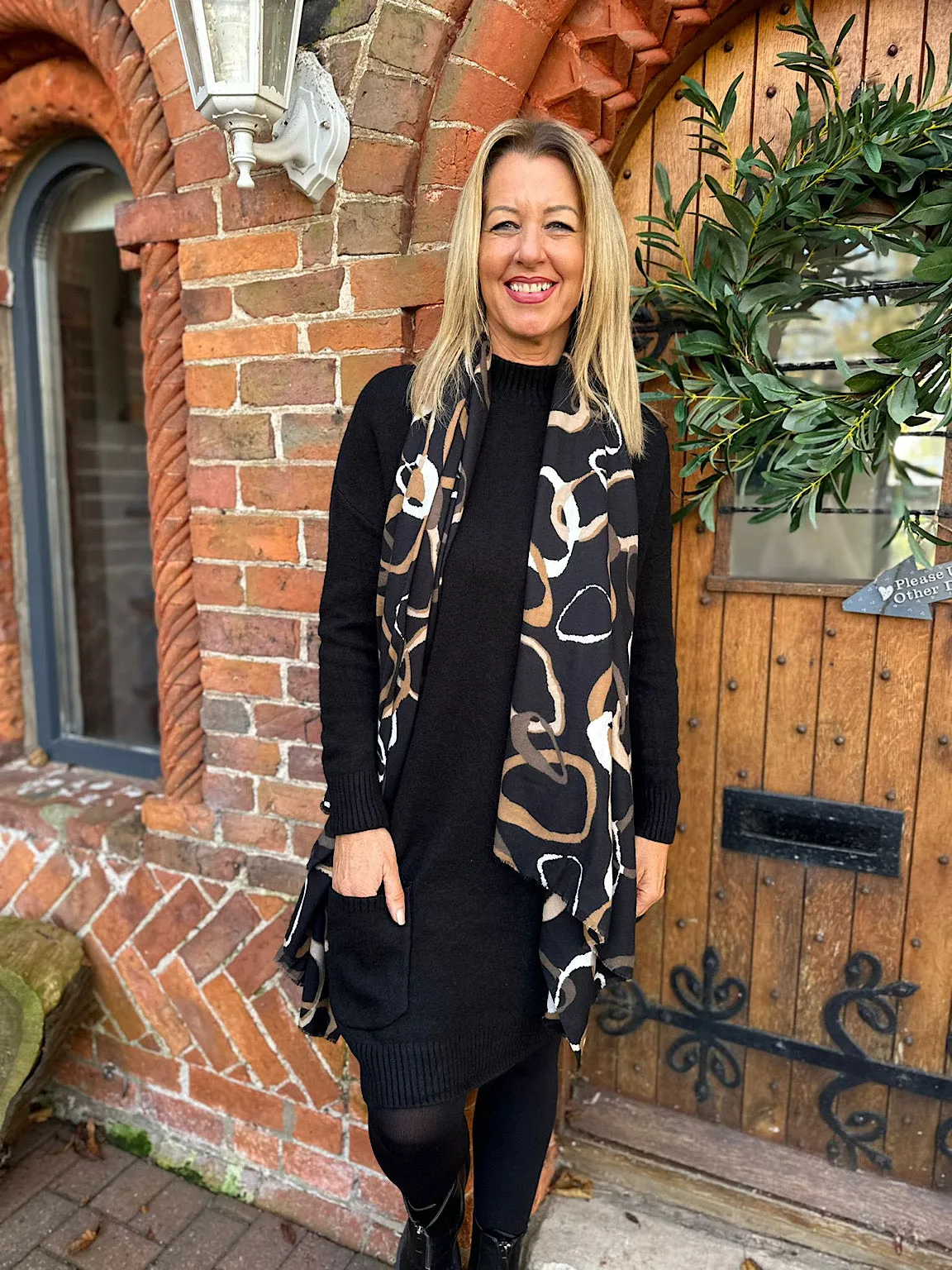 Black Pocket Jumper Dress Olivia