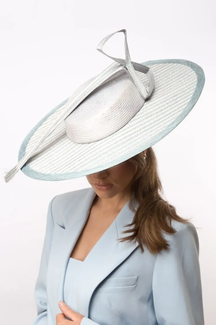 Blue Boater with Silver Flecks