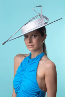 Blue Boater with Silver Flecks
