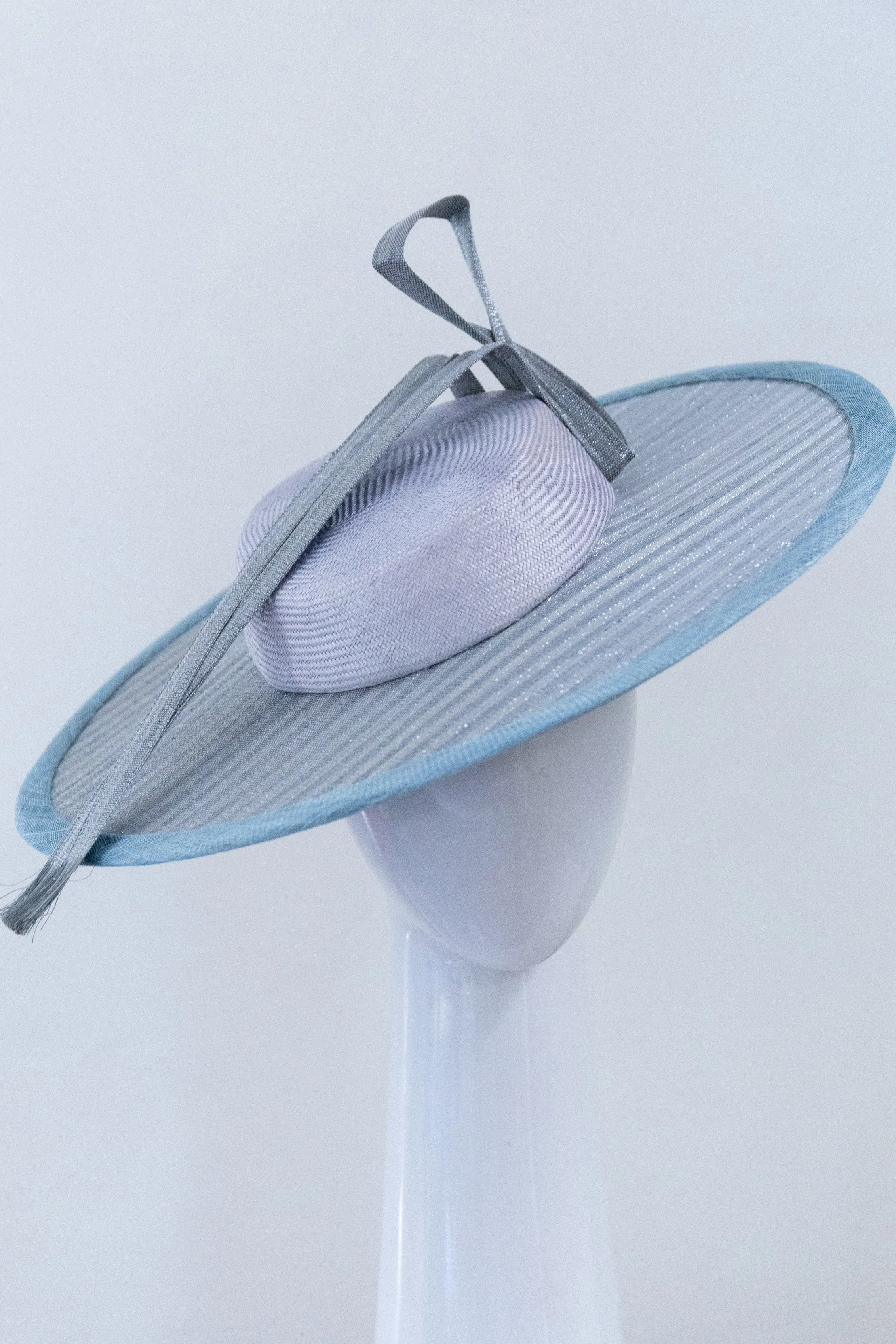 Blue Boater with Silver Flecks