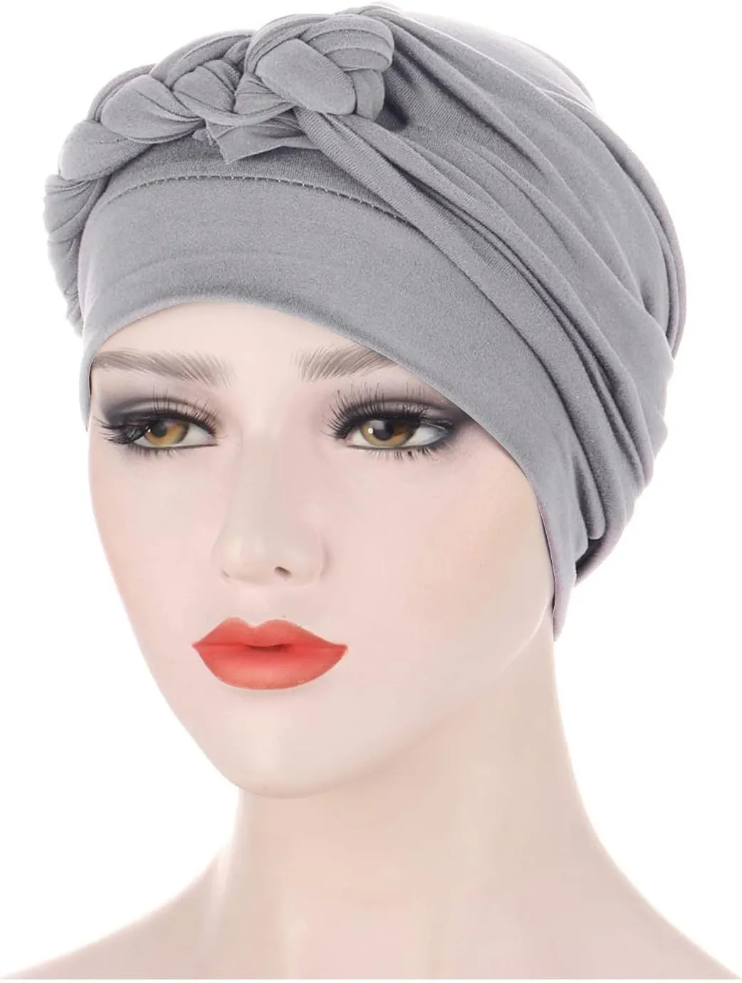 Bohemian Headwear Wrap Ethnic Head Cover Hat Cap Braid Beanie Turban Cancer Pre-Tied Hair Cancer Hair Loss Headwrap