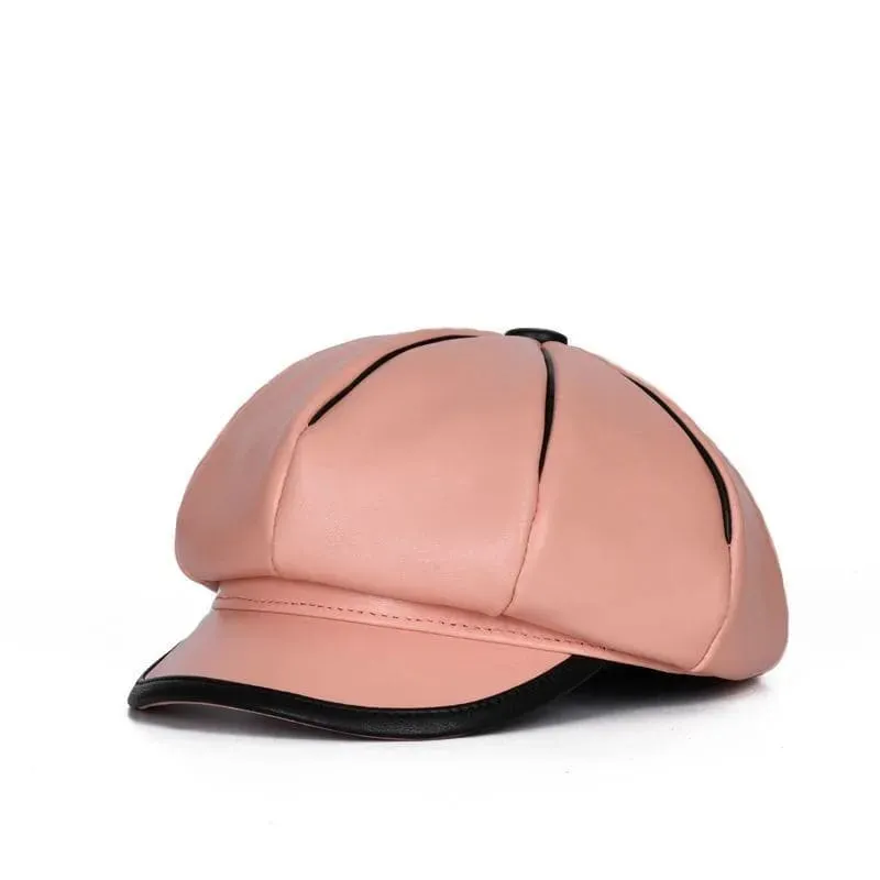 Bristol Vintage Genuine Leather Newsboy Cap