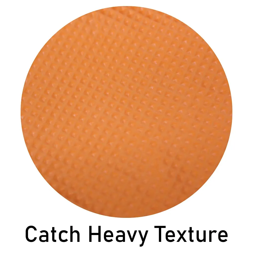 CATCH Nitrile Disposable Gloves with Pyramid Grip Texture, Industrial, Powder-Free, Orange, 9 mil (Box of 100)