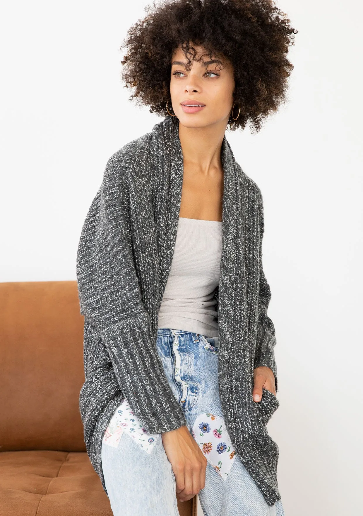 Chunky Knit Open Front Cardigan