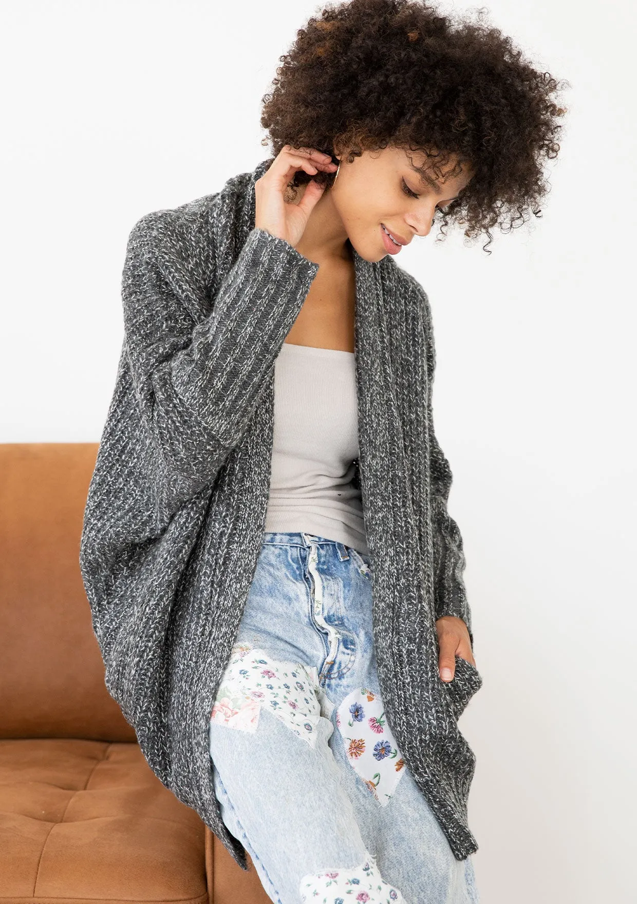 Chunky Knit Open Front Cardigan