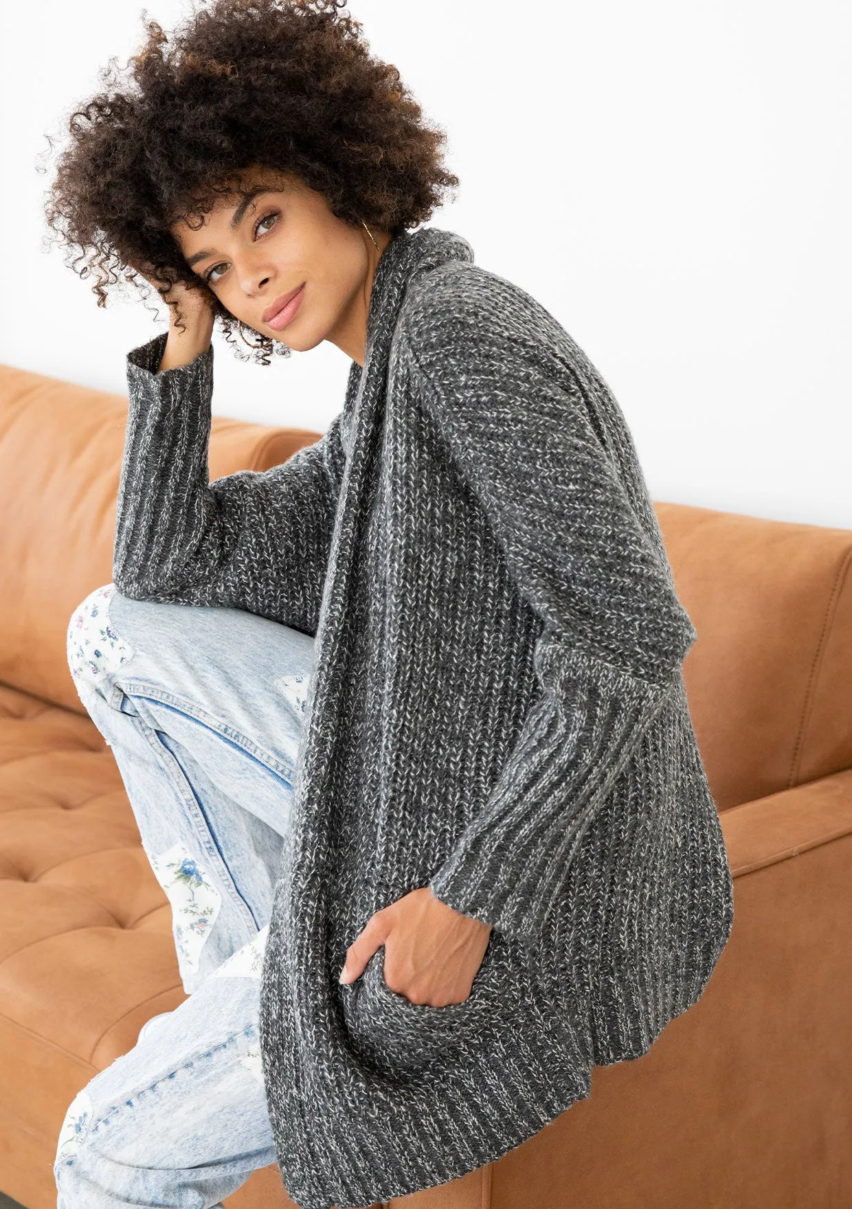 Chunky Knit Open Front Cardigan