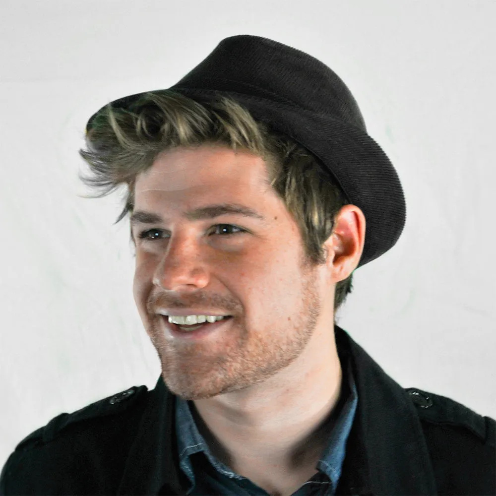 Corduroy Trilby Hat - Black
