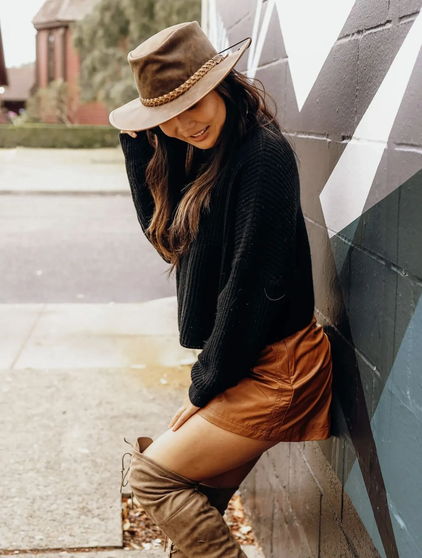 Crusher Outback Leather Hat | Copper - Made in USA Clearance Final Sale