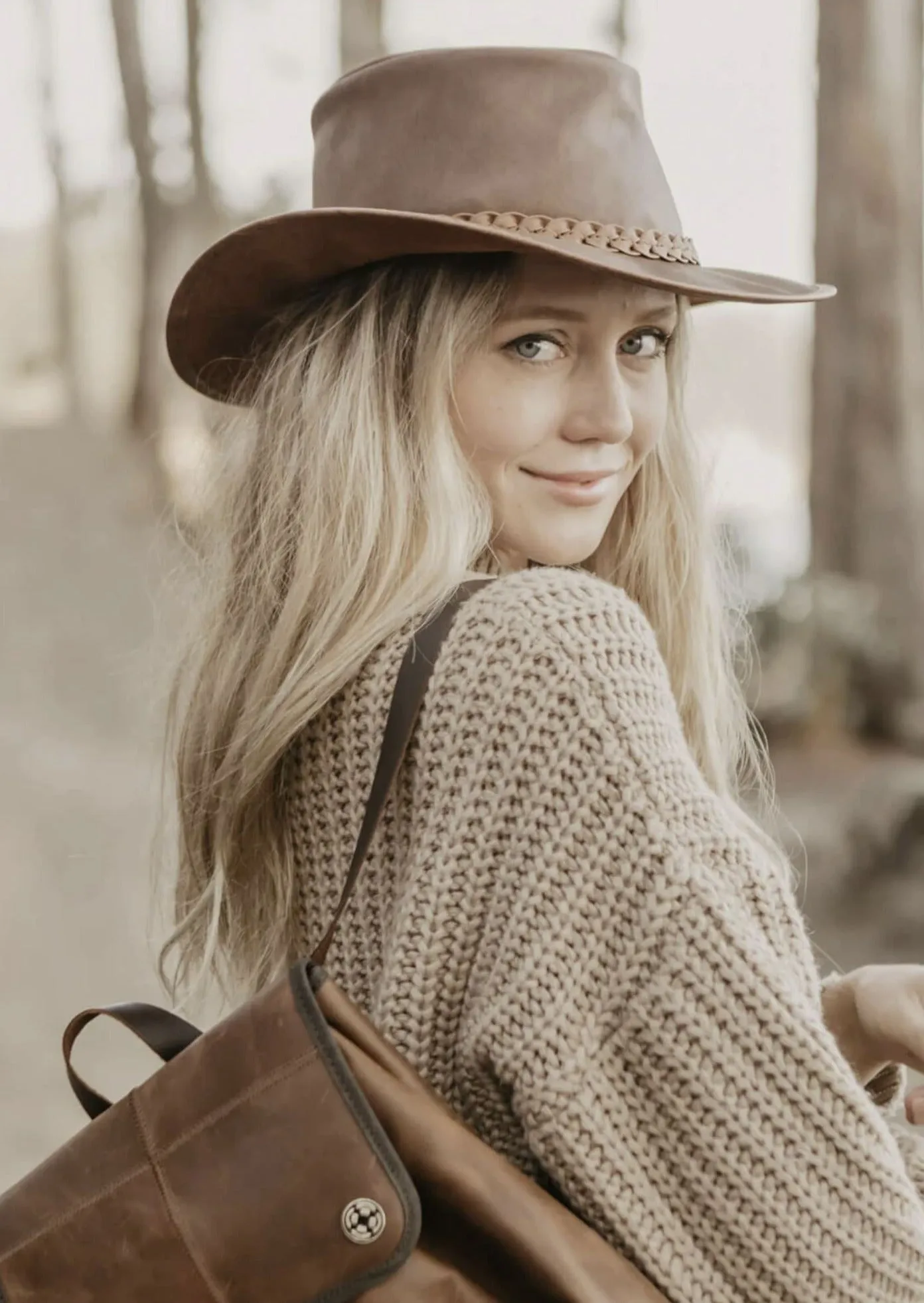 Crusher Outback Leather Hat | Copper - Made in USA Clearance Final Sale