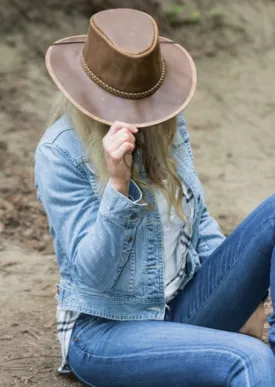 Crusher Outback Leather Hat | Copper - Made in USA Clearance Final Sale