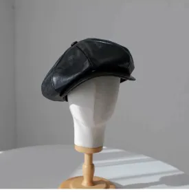 Customized Oversize Leather Applejack Newsboy Cap