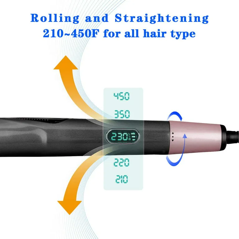 Daisy Heating Plate Twisted Shape Designed 2 in 1 Hair Straightener Curling Iron