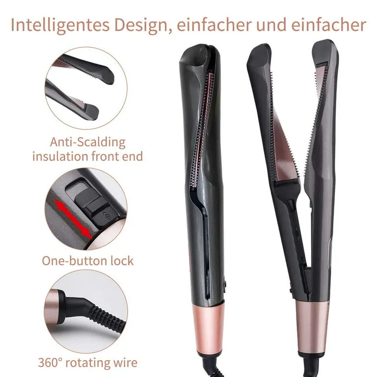 Daisy Heating Plate Twisted Shape Designed 2 in 1 Hair Straightener Curling Iron