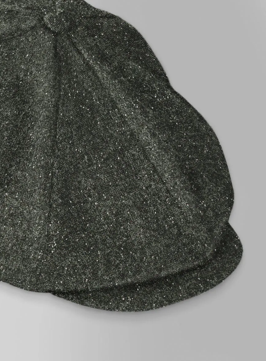 Dark Olive Flecks Donegal Tweed Newsboy Cap