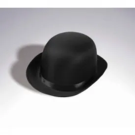 Deluxe Satin Derby Bowler Hat- Black