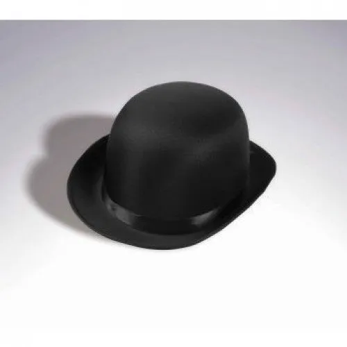 Deluxe Satin Derby Bowler Hat- Black
