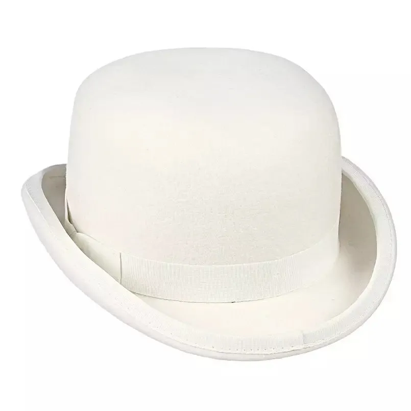 Derby White Scottish Wool Bowler Hat