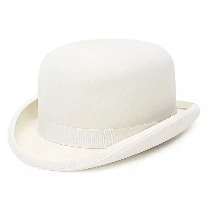 Derby White Scottish Wool Bowler Hat