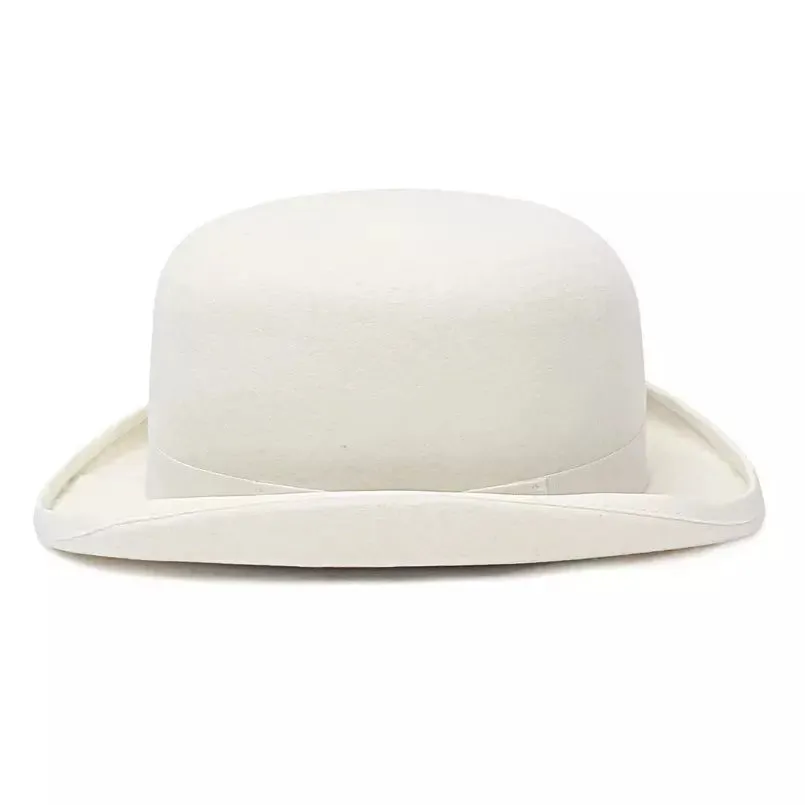 Derby White Scottish Wool Bowler Hat