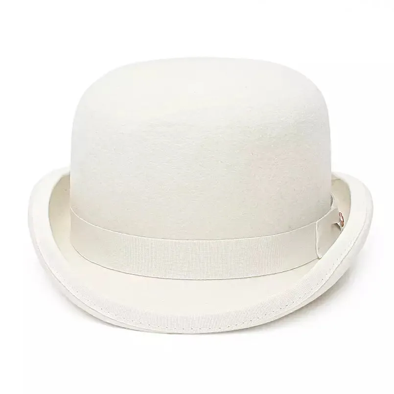 Derby White Scottish Wool Bowler Hat