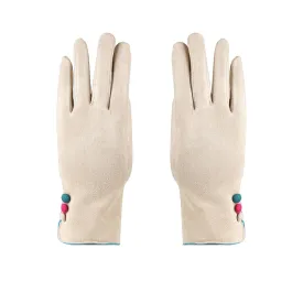Designer Winter Gloves For Women - Off White