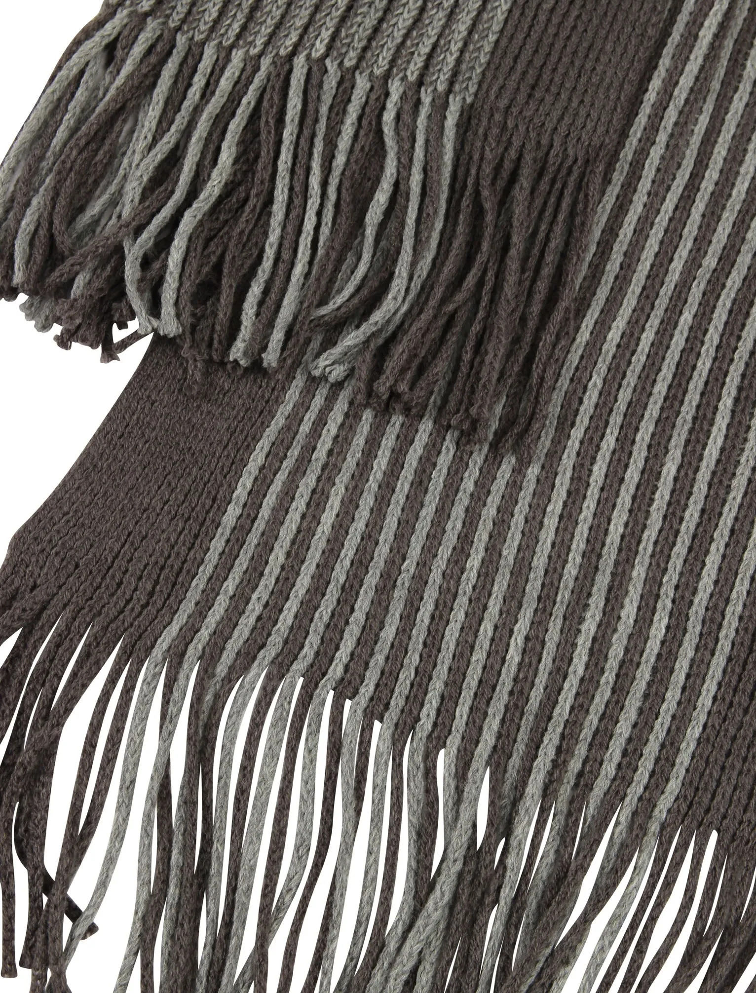 Dylan Striped Cable Knitted Scarf in Grey