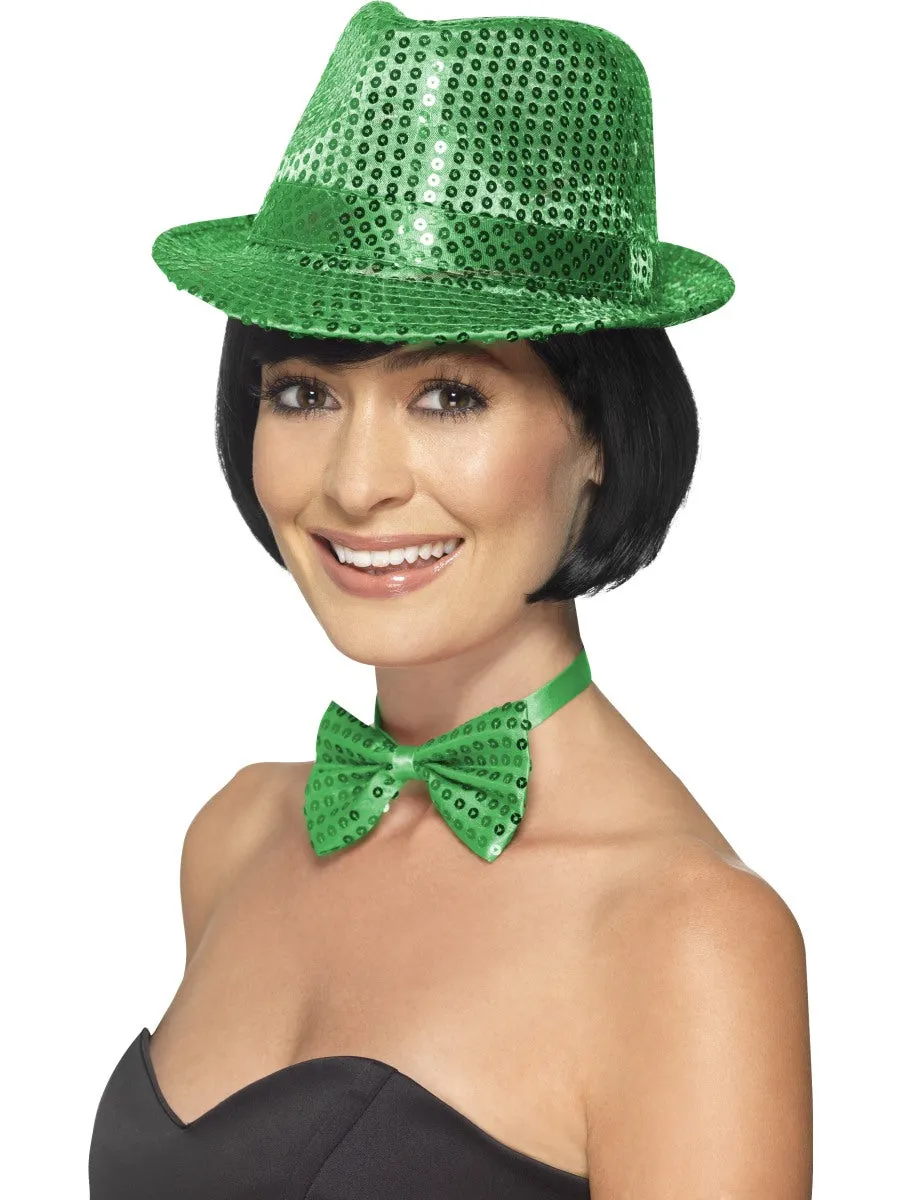 Green Sequin Trilby Hat