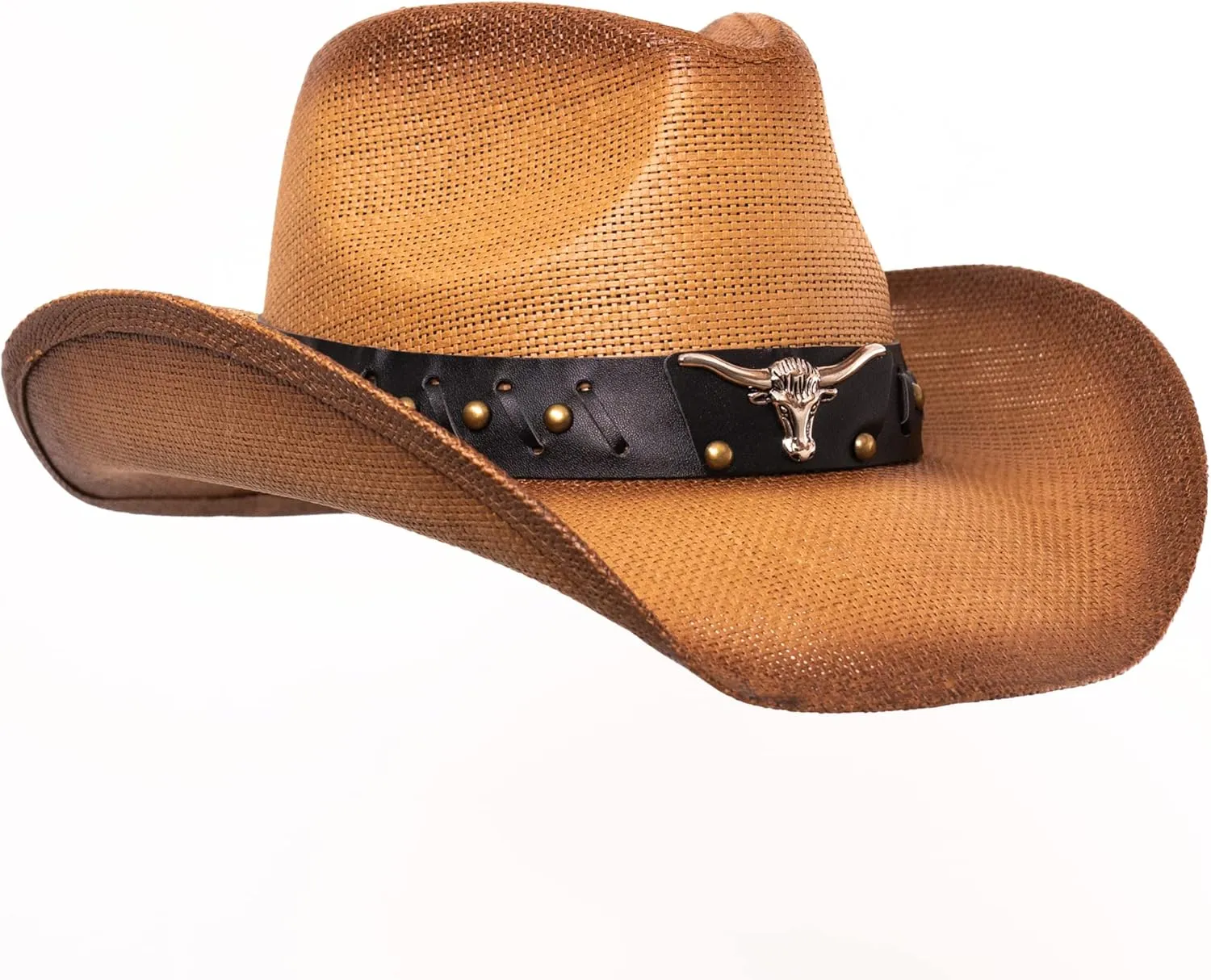 grinderPUNCH Western Outback Cowboy Hat Men's Women's Style Classic Straw Western Cowgirl Hat