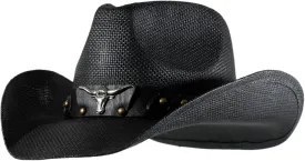 grinderPUNCH Western Outback Cowboy Hat Men's Women's Style Classic Straw Western Cowgirl Hat