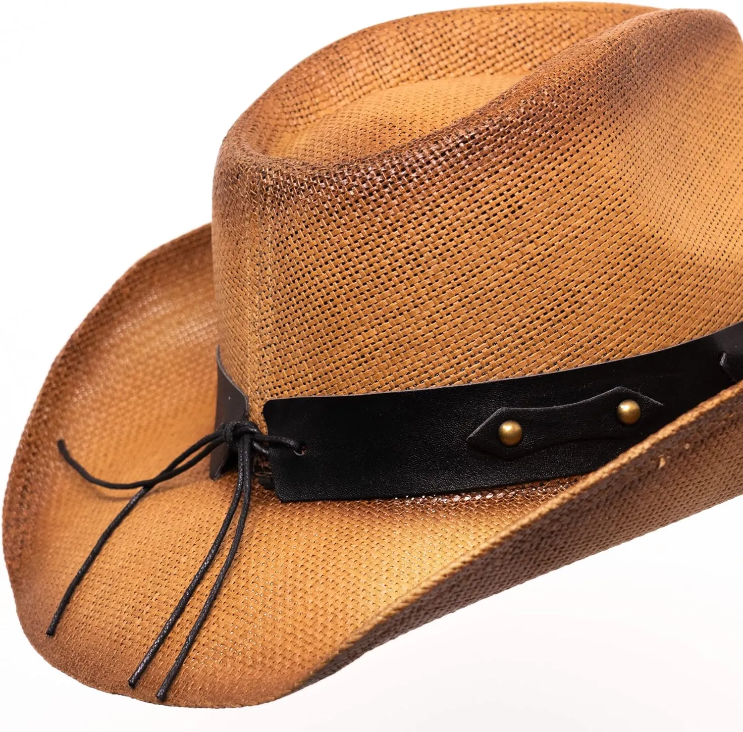 grinderPUNCH Western Outback Cowboy Hat Men's Women's Style Classic Straw Western Cowgirl Hat