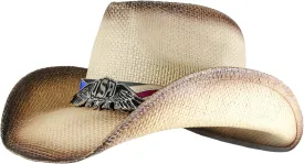 grinderPUNCH Western Outback Cowboy Hat Men's Women's Style Classic Straw Western Cowgirl Hat