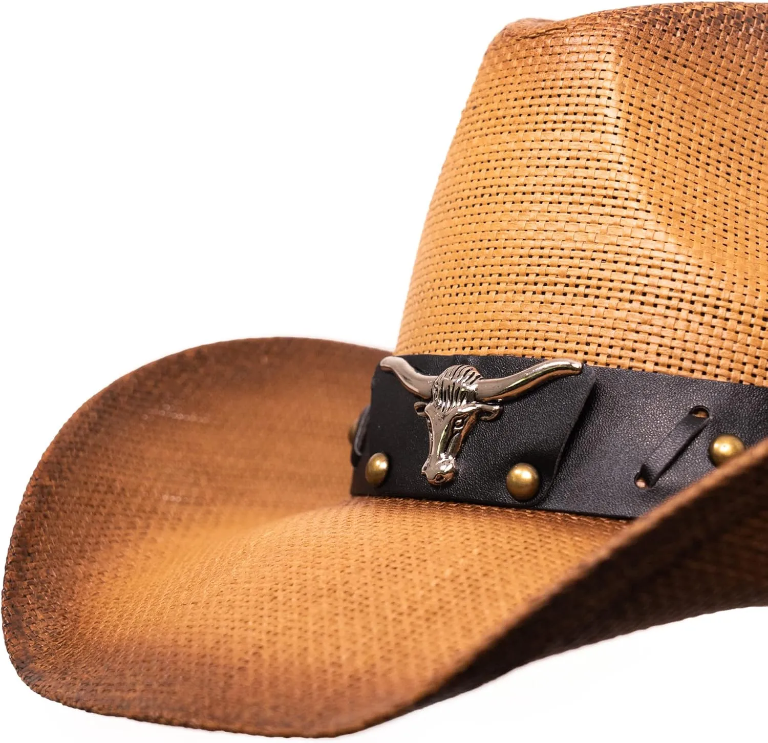 grinderPUNCH Western Outback Cowboy Hat Men's Women's Style Classic Straw Western Cowgirl Hat