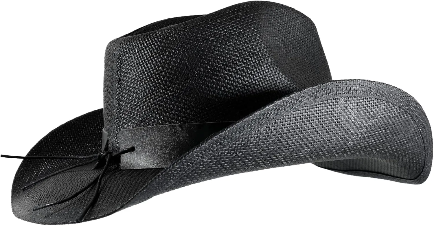 grinderPUNCH Western Outback Cowboy Hat Men's Women's Style Classic Straw Western Cowgirl Hat