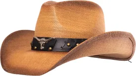 grinderPUNCH Western Outback Cowboy Hat Men's Women's Style Classic Straw Western Cowgirl Hat