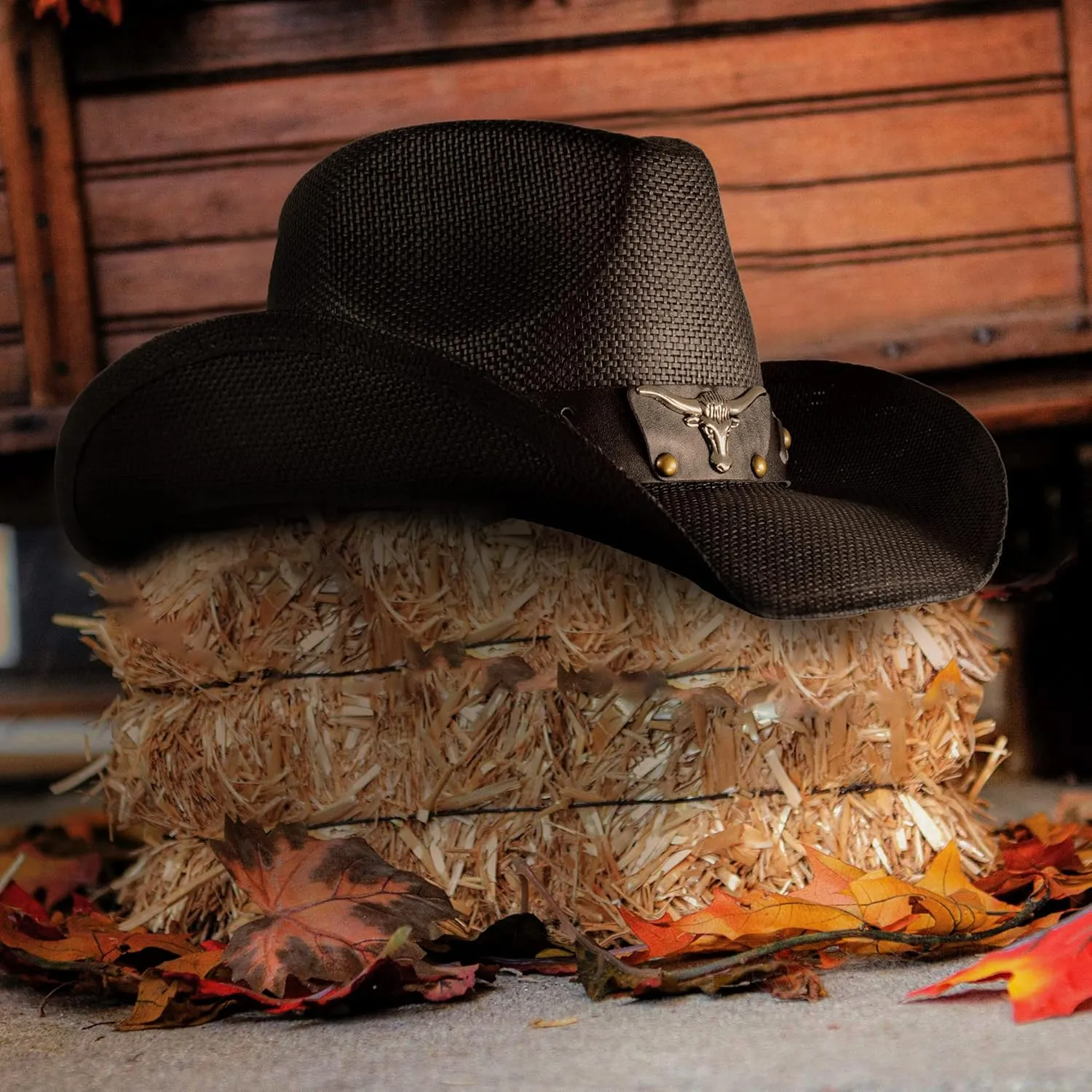 grinderPUNCH Western Outback Cowboy Hat Men's Women's Style Classic Straw Western Cowgirl Hat
