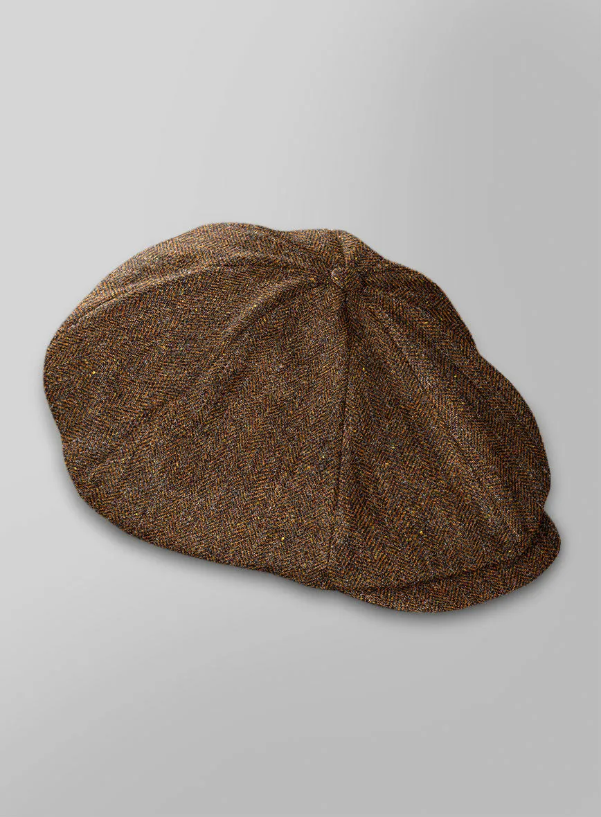 Haberdasher Autumn Rust Tweed Newsboy Cap