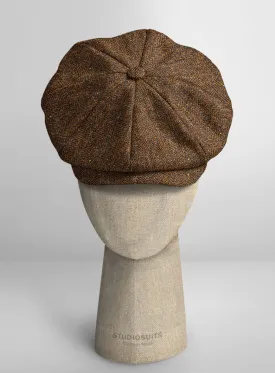 Haberdasher Autumn Rust Tweed Newsboy Cap