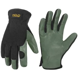 HANDLANDY Men Cowhide Leather Gardening Gloves, Utility Work Gloves12116/12119