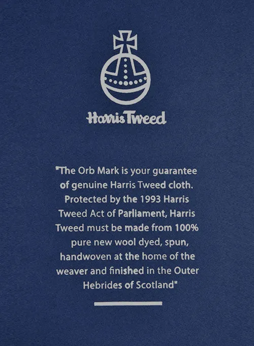 Harris Tweed Dark Blue Herringbone Newsboy Cap
