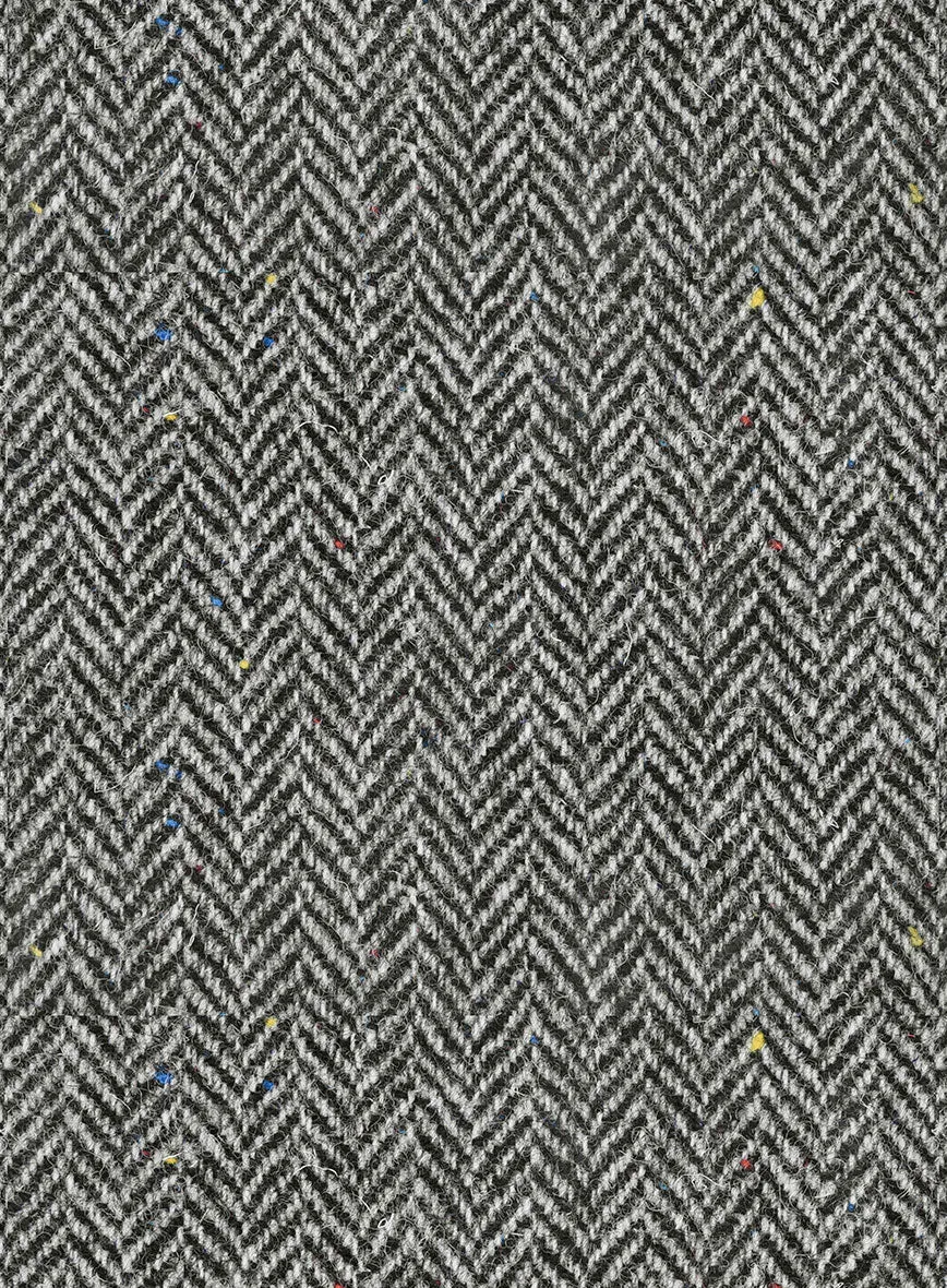 Harris Tweed Gray Chevron Newsboy Cap