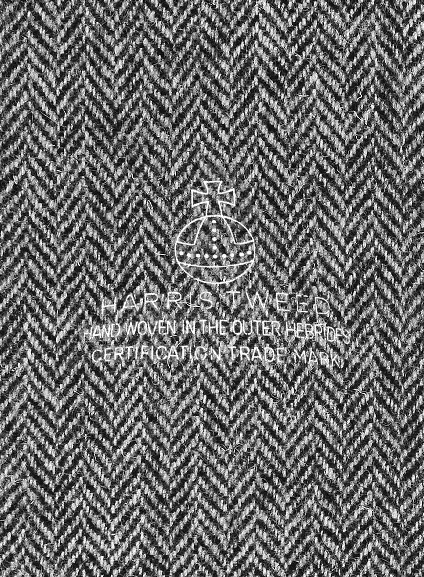 Harris Tweed Gray Herringbone Newsboy Cap