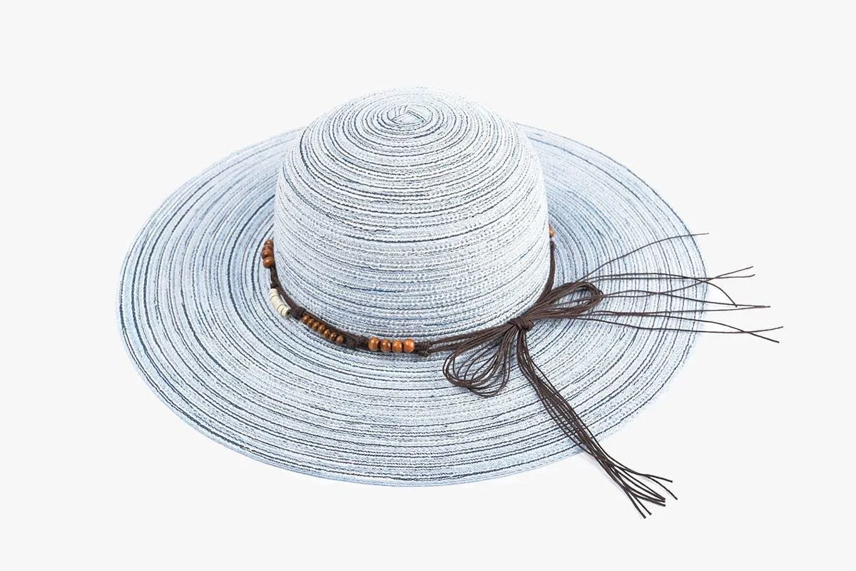 HAT2327 Harlyn Multicolor Floppy Hat w/ Beaded Band