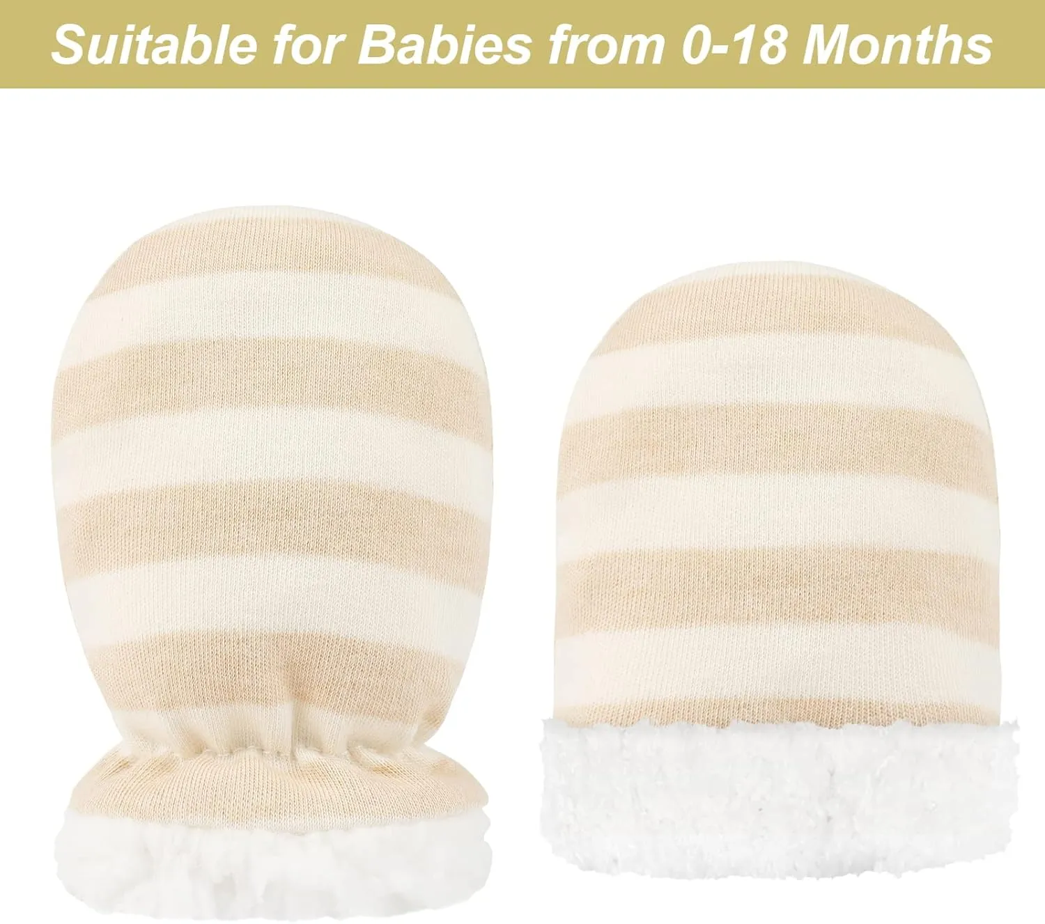 Hicdaw 2 Pairs Baby Mittens Newborn Mittens Fleece Lined Baby Gloves 0-18 Months Baby Boys Girls Winter Warm Toddler Mittens
